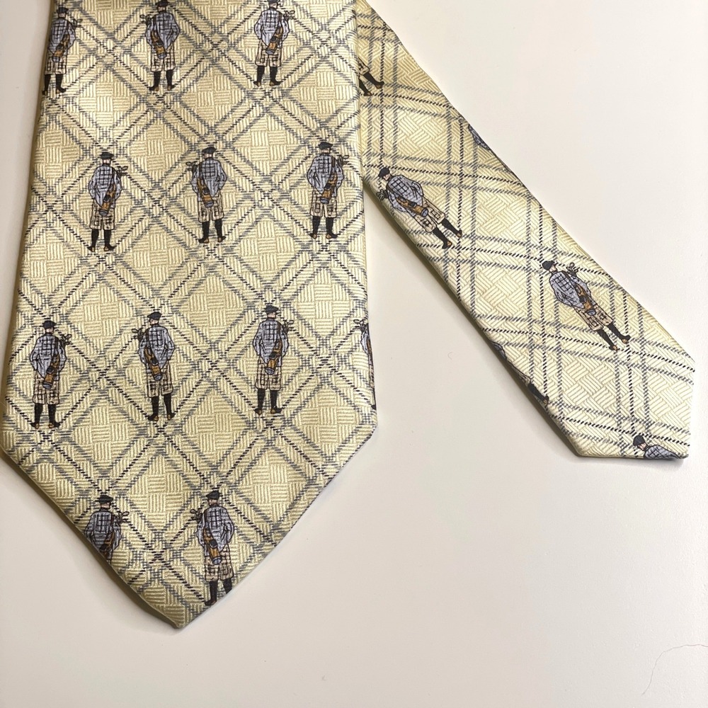 Vintage Byron Nelson Golf Caddy Necktie Mens Yellow Silk Sporty‎ Preppy Work USA
